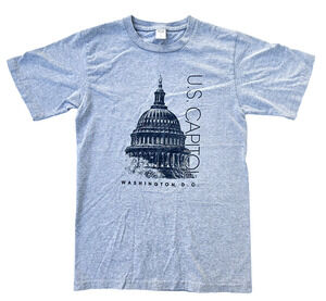 US Capitol Building Washington DC Mens Short Sleeve Gray T Shirt Size S by Tipsy